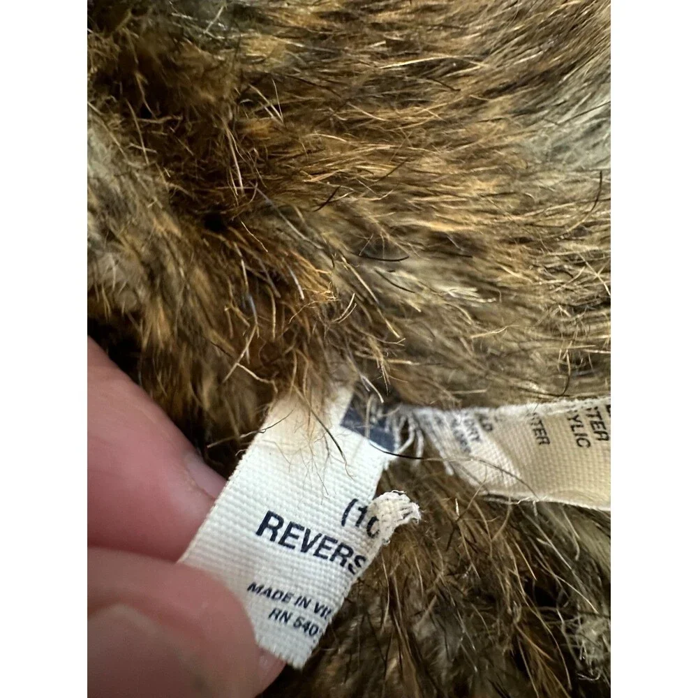 GAP GIRLS REVERSIBLE FAUX FUR PUFFER VEST SIZE 10